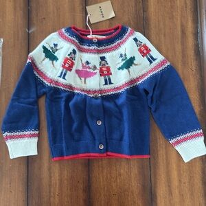 Mini Boden fair Isle cardigan NWT 3-4yr nutcracker holiday Edie sweater Xmas